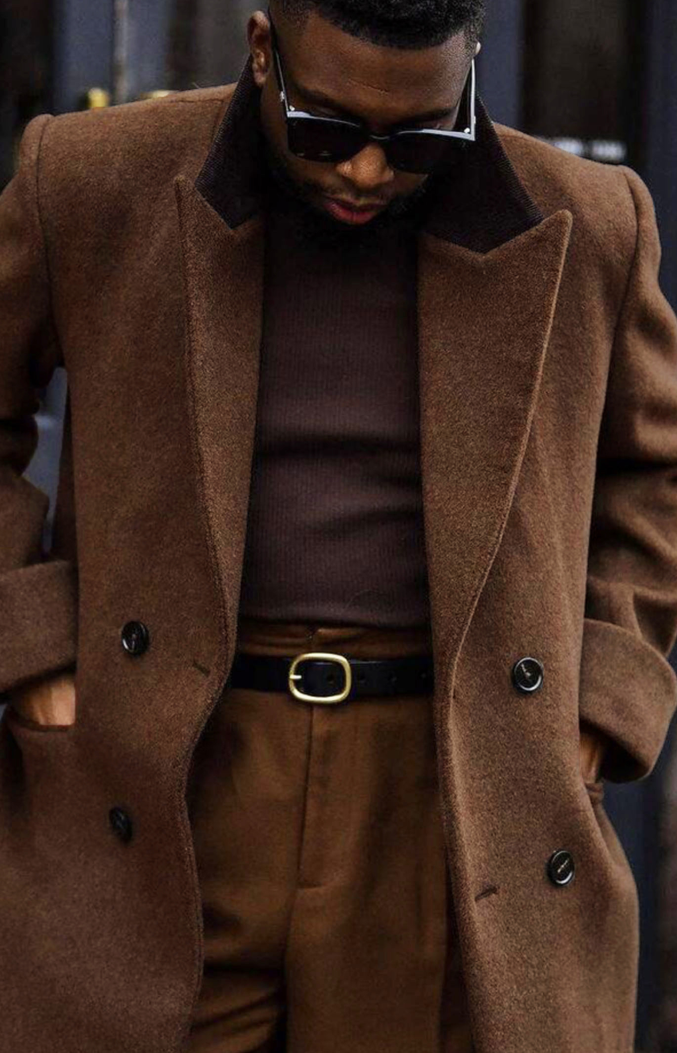 2025 neue Luxus Winter herren Anzüge Blazer 1 Stück Jacke Zweireiher Spitze Revers Langen Mantel Luxus Angepasst Männliche kleidung