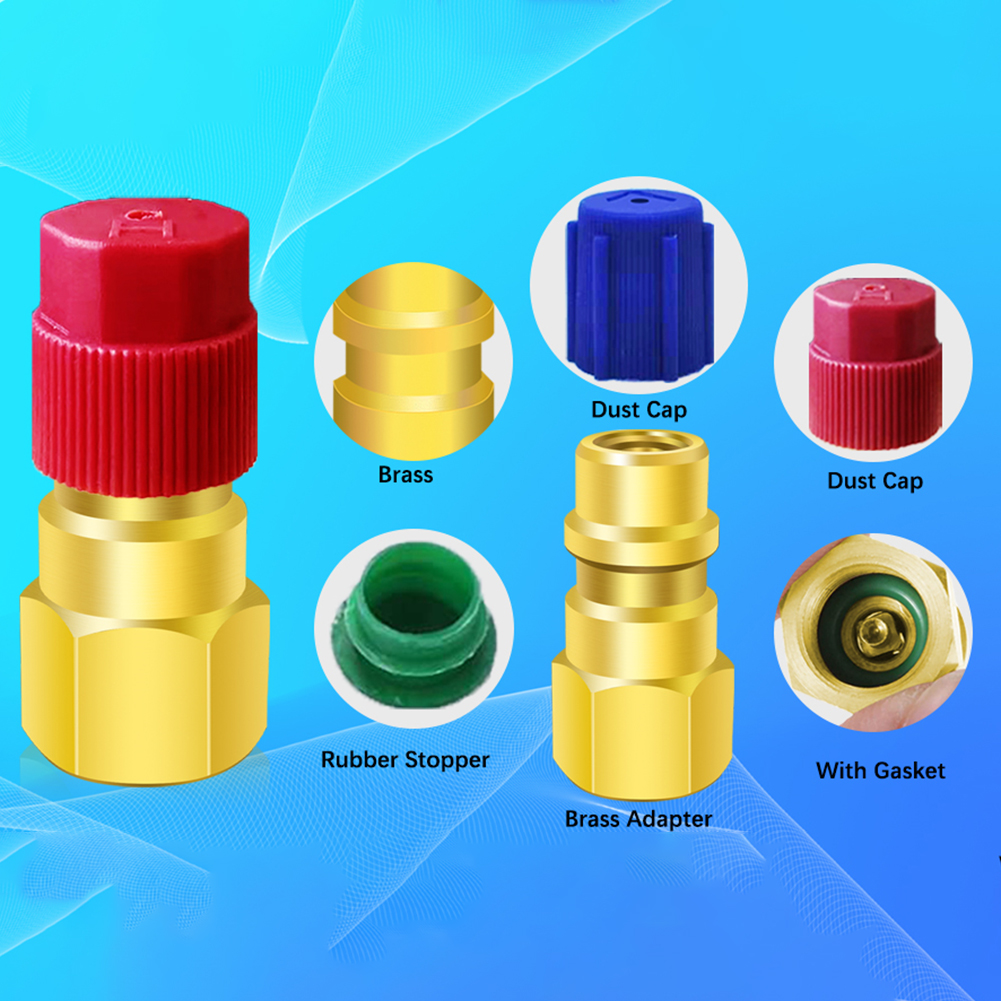 1 Pc R12 Naar R134a Conversie Kit Airconditioner Vulklep Fittings Poort Adapter Retrofit Snelkoppeling Koppelingen