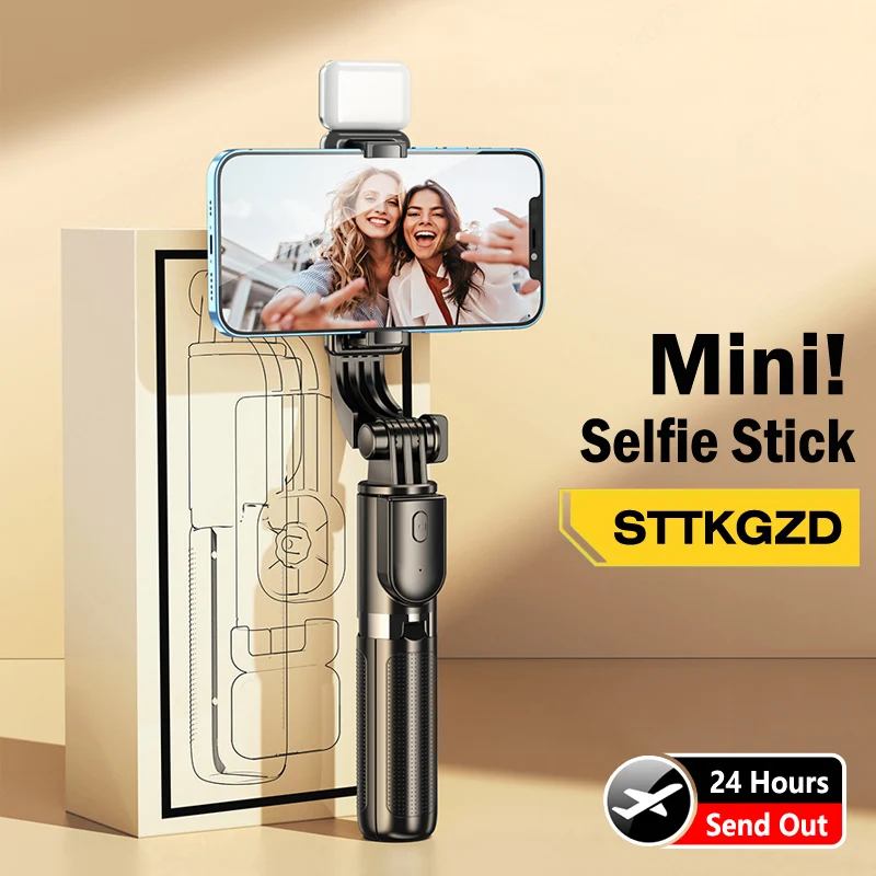 Mini palo de Selfie portátil, luz de relleno Led, trípode plegable, soporte para teléfono, soporte inalámbrico con Bluetooth, obturador de Control remoto