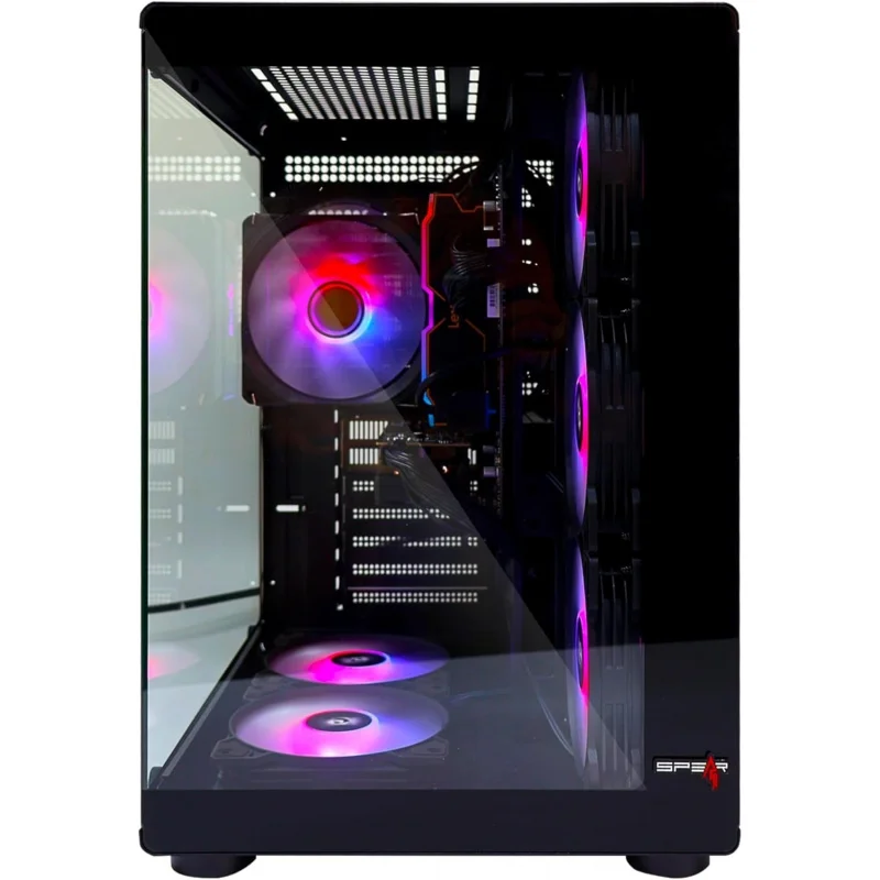 게이밍 PC – i5-14400F, RTX 5050 8GB 트리플 팬, 32GB DDR5, 1TB NVMe SSD 3300MB/s, 600W PSU, ARGB 케이스 (6개의 ARGB 팬 및 리모컨 포함)