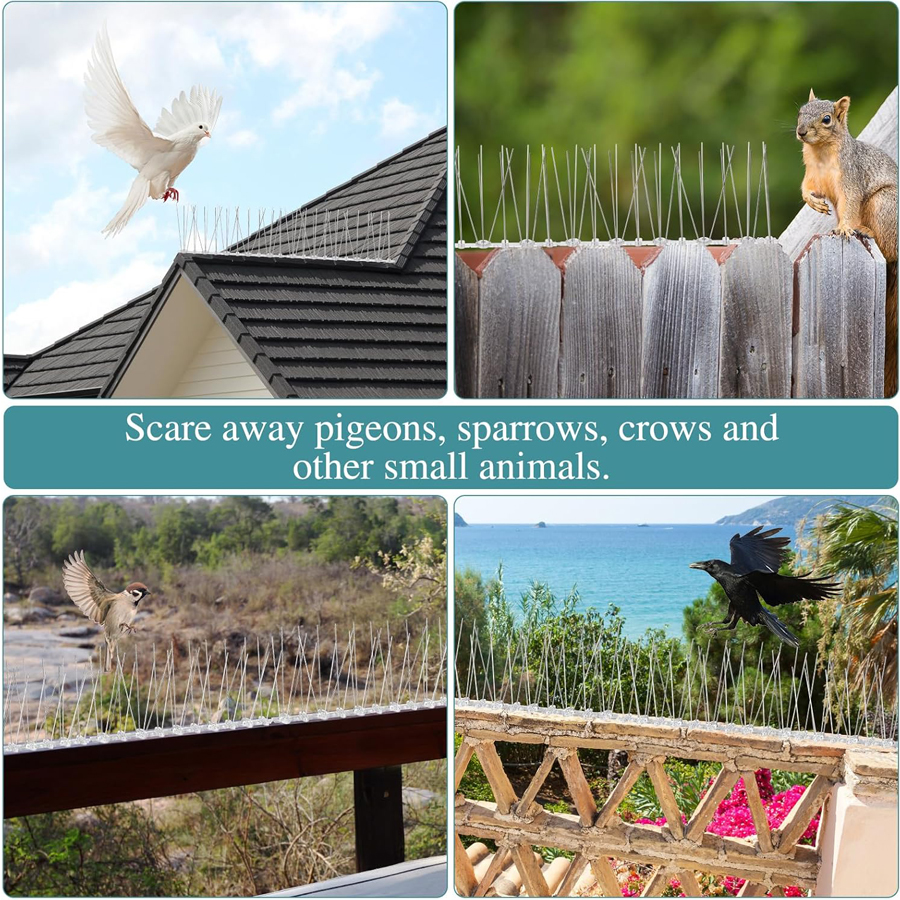 Suministros repelentes de picos para pájaros, espantapájaros, palomas, repelente de animales, disuasivo, increíbles pájaros, productos antisalpicaduras al aire libre para el hogar