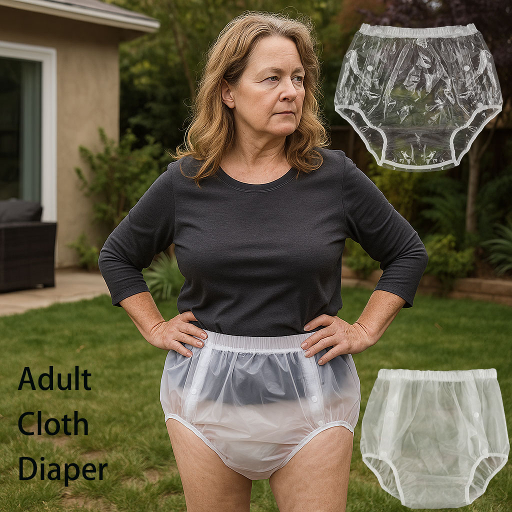 New Design Side Snap Button Sand Transparent Adult Diaper Reusable Washable Waterproof Underwear  Noiseless Outer/Inner Wear