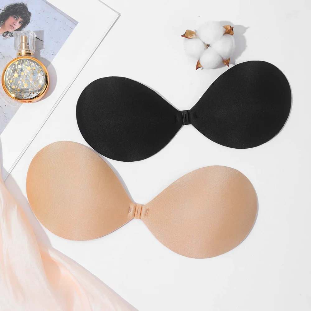Sexy vrouwen onzichtbare push-up bh zelfklevende siliconen buste voorsluiting kleverige bh huid backless strapless bh