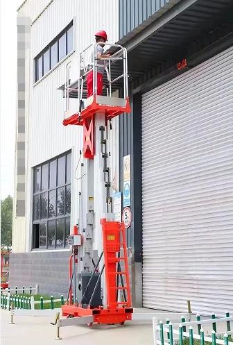 Everlift Piattaforma di lavoro Mobile in alluminio a doppio albero Prezzo di fabbrica Piattaforma di sollevamento elettrica in alluminio Sollevatore verticale a doppio albero