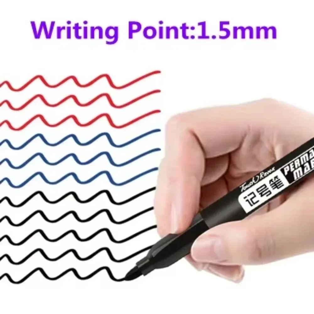 9 ชิ้น/เซ็ตถาวร MARKER ปากกา Fine Point กันน้ําหมึกบาง Nib ดิบ Nib สีดําสีฟ้าหมึกสีแดง 1.5 มม.สี MARKER ปากกา