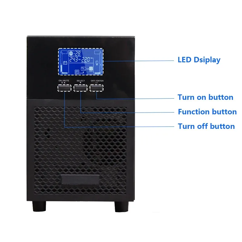 Cwups Low Moq 3kva 2400w 컴퓨터 UPS 온라인 디지털 디스플레이 UPS 가정용 백업 전원