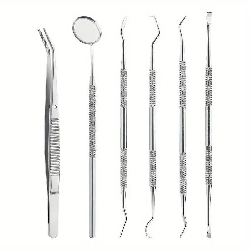 6 pezzi in acciaio inossidabile dentista strumenti orali pulizia filo interdentale rimozione tartaro facile da pulire non facile da rompere cura dello specchio orale dentale