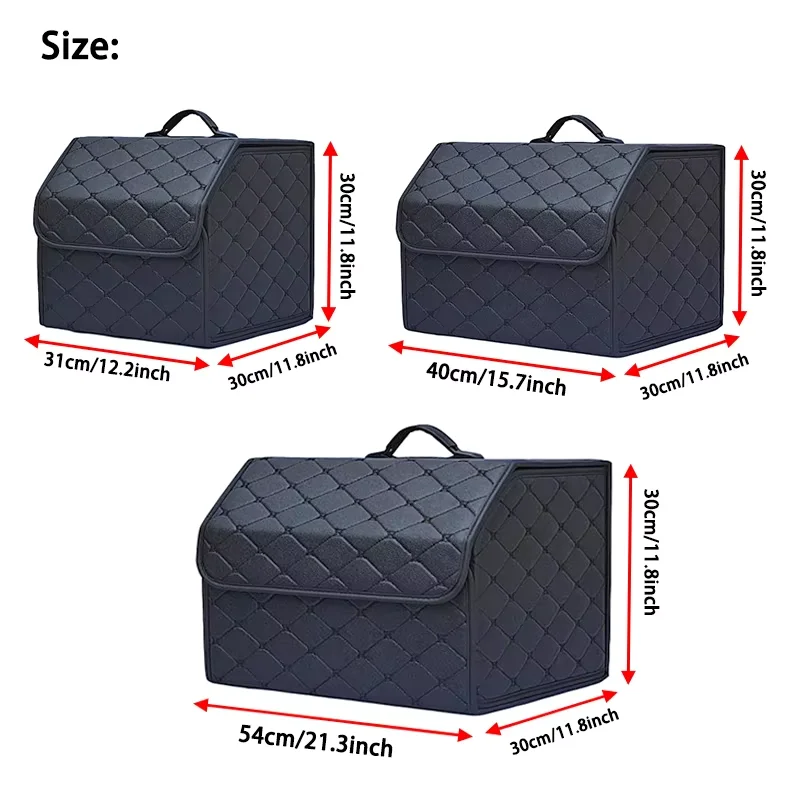 1 PC รถ PU หนัง Trunk กล่องเก็บแบบพกพารถ Multiuse Storage องค์กรรถ Trunk Bag Auto Storage กล่อง-
