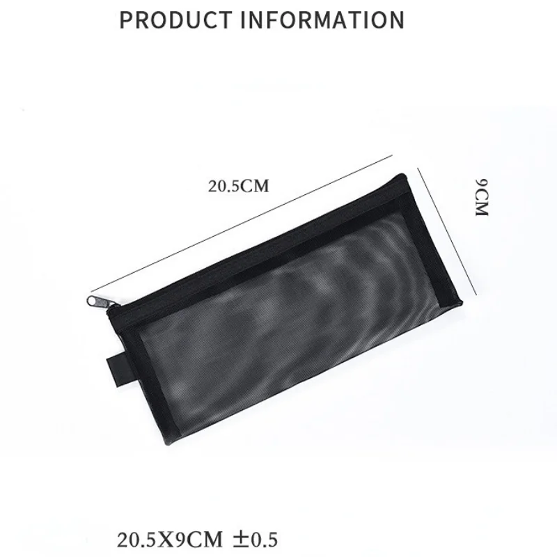 20,5x9cm Mesh Kosmetik Tasche Netze Schreibwaren Bleistift Tasche Fall Halter Zipper Tragbare Lippenstifte Schlüssel Münze Ladekabel veranstalter