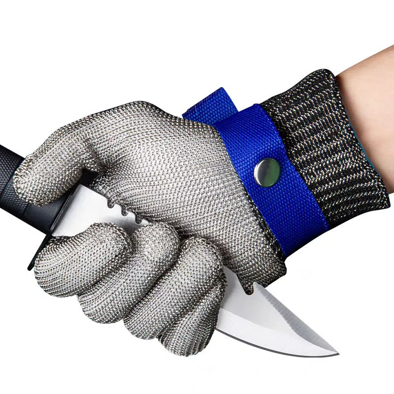 Guanti in acciaio inossidabile Anti-taglio di sicurezza resistente al taglio guanto protettivo in rete metallica per carne per macellaio coltello a prova di coltello