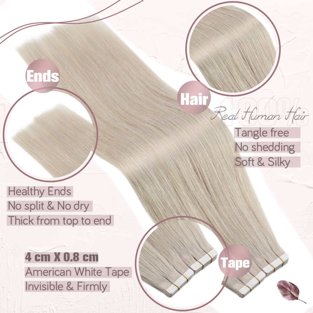 Nastro Ugeat nelle estensioni dei capelli Capelli umani Veri capelli naturali brasiliani di Remy Trama di pelle senza soluzione di continuità per le donne Balayage 20P / 40P