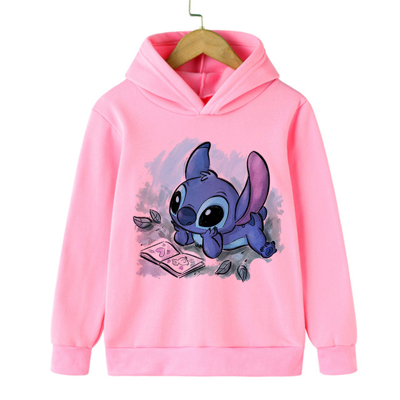 Y2k Kawaii Weihnachten Disney Stitch Hoodie Kinder Cartoon Kleidung Kind Mädchen Junge Lilo und Stitch Sweatshirt Hoody Baby Casual Top