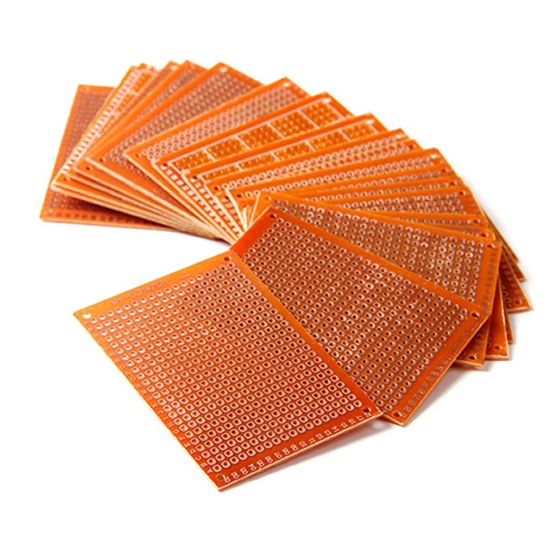 20Pcs PCB Universal Board Single Side Yellow 5x7cm PCB Board Prototype Perforated Grid Board for DIY