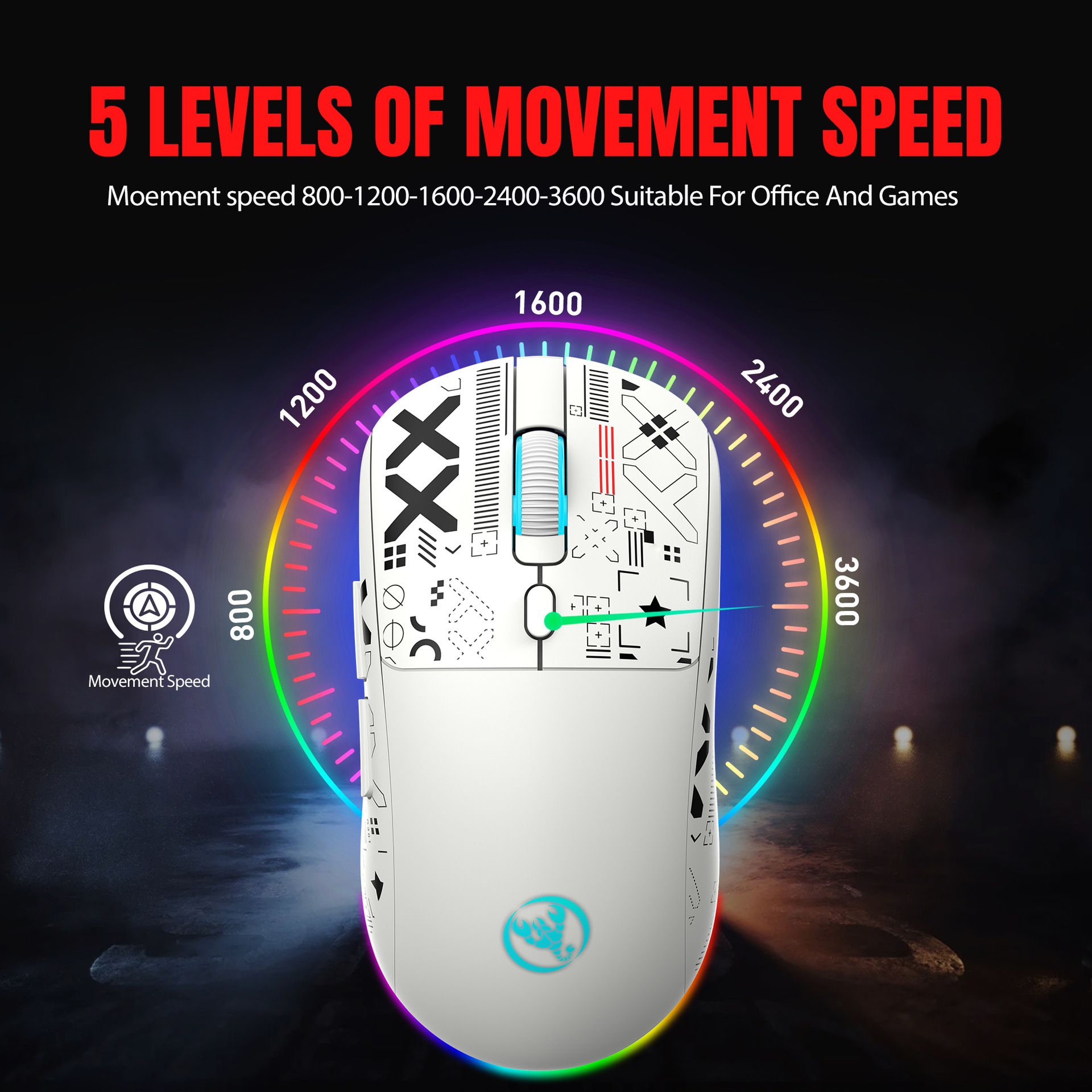 3-trybowa mysz do gier Bluetooth z akumulatorem 2.4G USB Bezprzewodowa mysz z podświetleniem RGB do tabletu iPad, laptopa