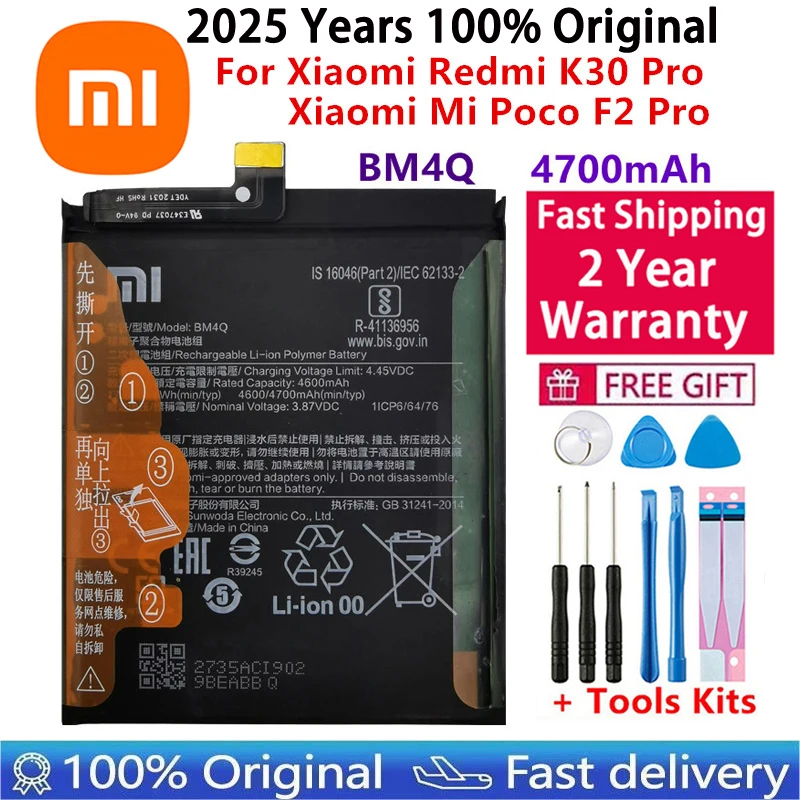 Originale Per Xiaomi Redmi Nota A3 K30 K40 7 7A 8 8T 9 9T 9S 10 10T 10S 10X 11 11T 12 12T Lite POCO M2 F3 M3 X3 X4 X5 Pro Batteria