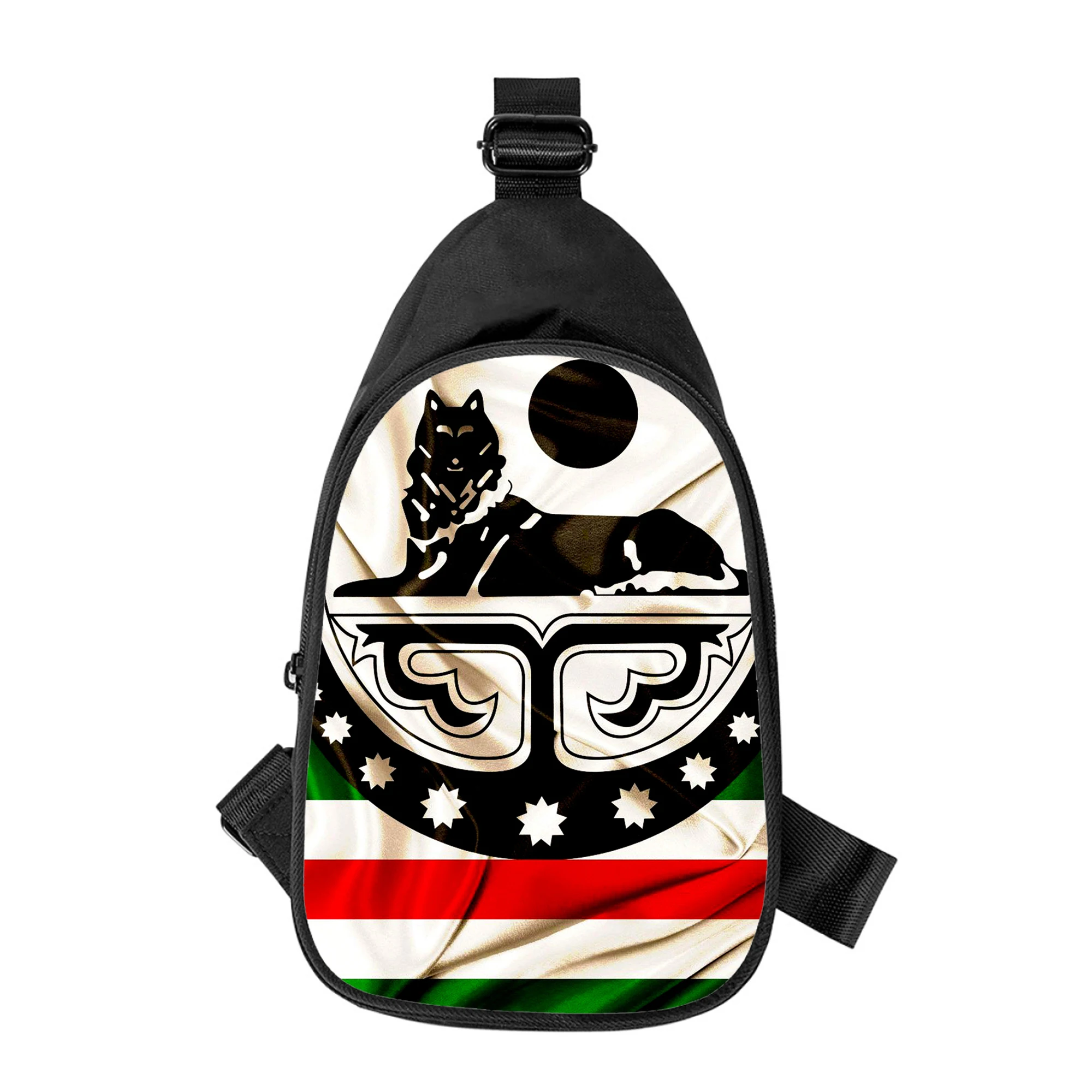 Republik Tschetschenien Flagge Drucken Neue Männer Kreuz Brust Tasche Diagonal Frauen Schulter Tasche Mann Schule Taille Pack Männliche brust pack