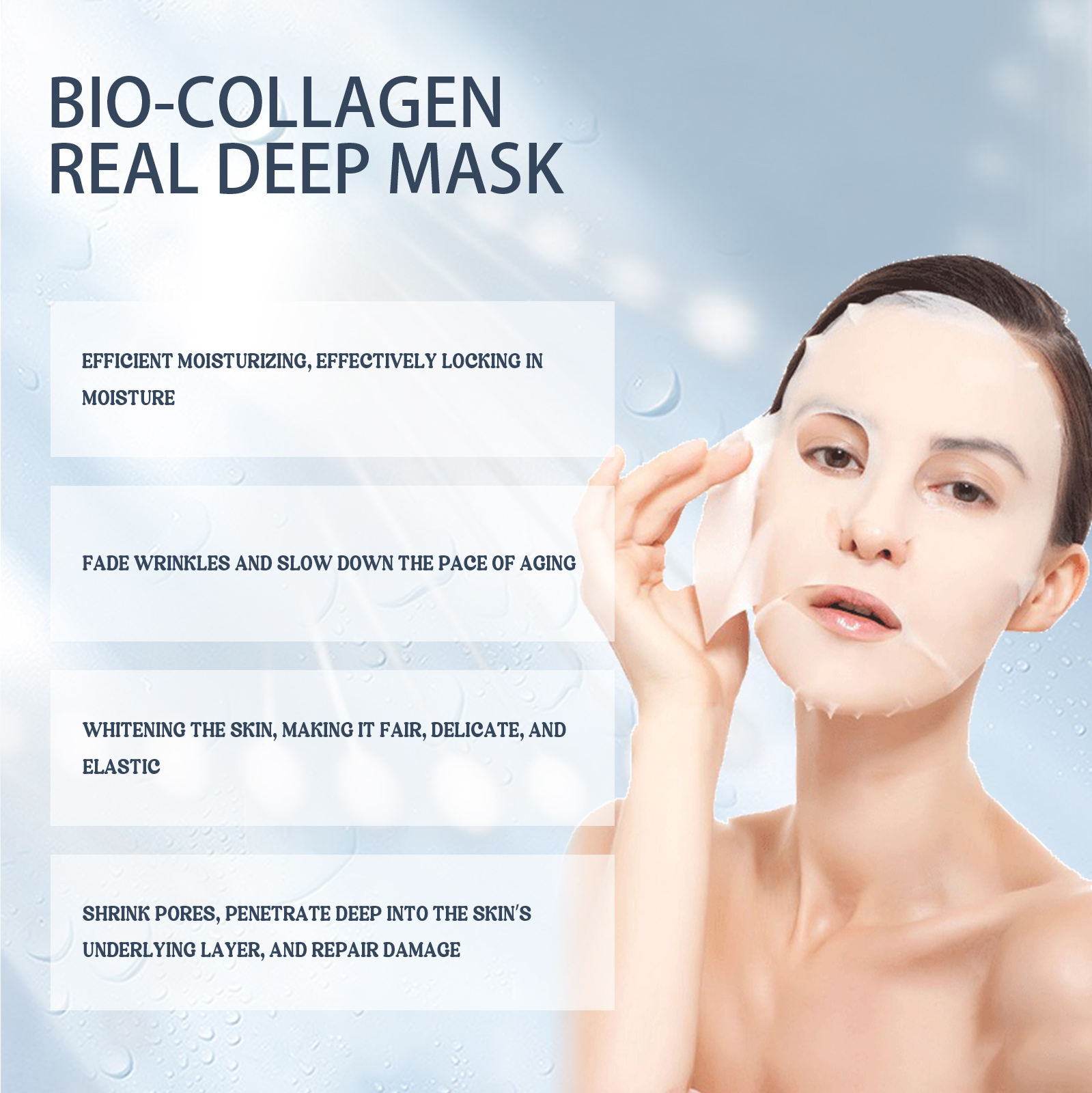 EELHOE Bio Collagen Real Deep Mask หดรูขุมขน Deep Hydrating Overnight Face Mask Moisturizing Refreshing Brightening Skin Care