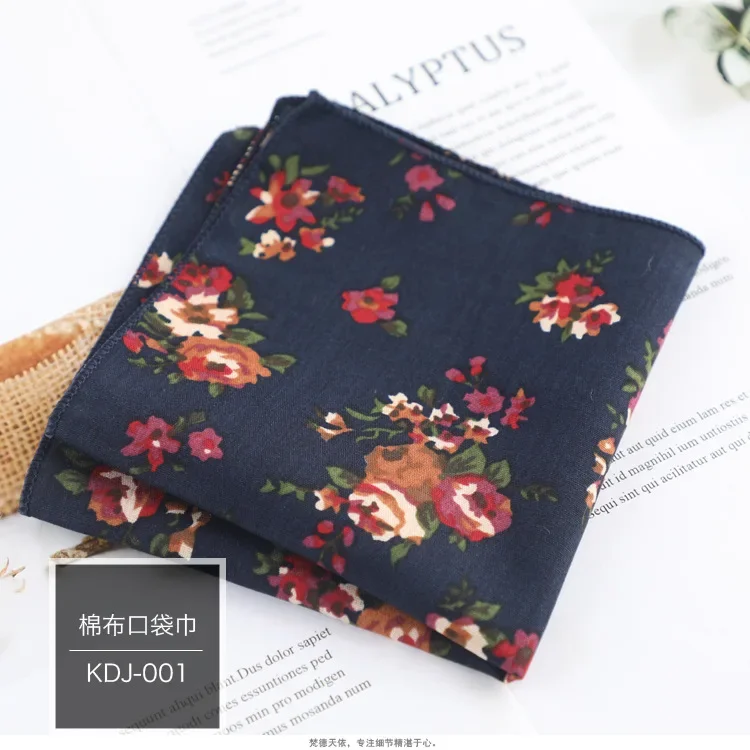 Baumwolle Blumen Taschentuch 100% Baumwolle Taschentuch 23cm Frauen & Männer lässig Party Einst ecktuch Geschenk Smoking Fliege Zubehör