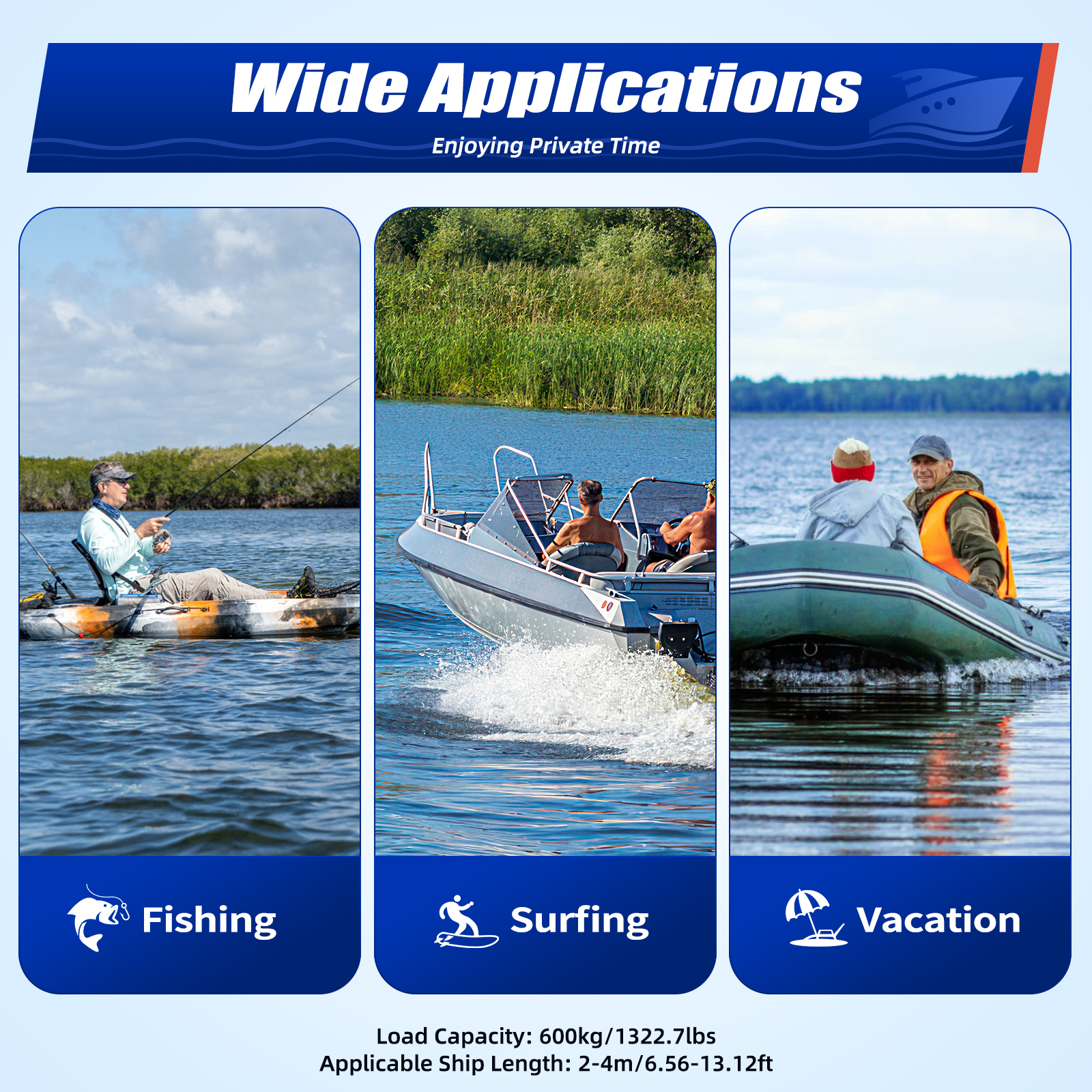 Electric Outboard Trolling Motor 65LBS With 40CM Short Shaft Brush Motor Suitable For Small Boats Inflatable Boat