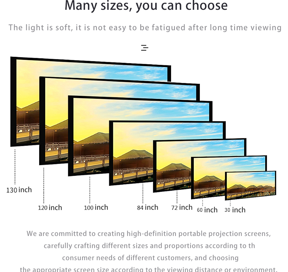 ZDSSY Projector Scherm 16:9 Metalen Anti Licht Gordijn Reflecterende Stof Doek Voor YG300 XGIMI H3 HALO Mogo Xiaomi DLP Projector