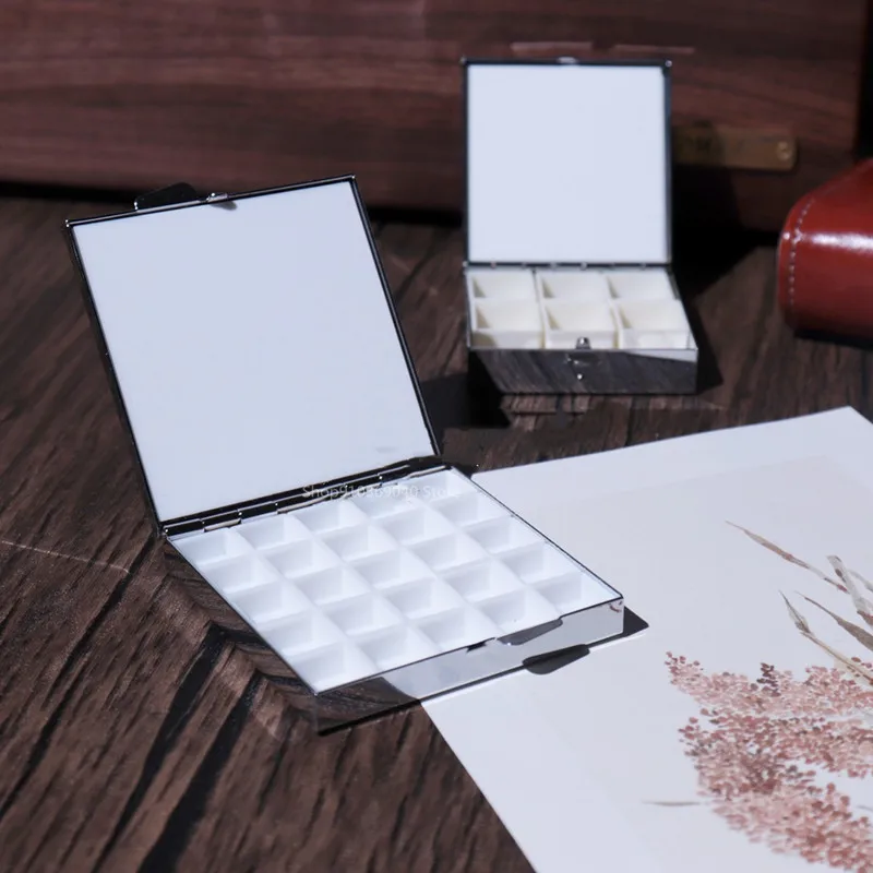Leere Tragbare Aquarell Farbe Box Metall Aquarell Sub-verpackung Box Pigment Feuchtigkeitsspendende Box Skizze Malerei Kunst Liefert