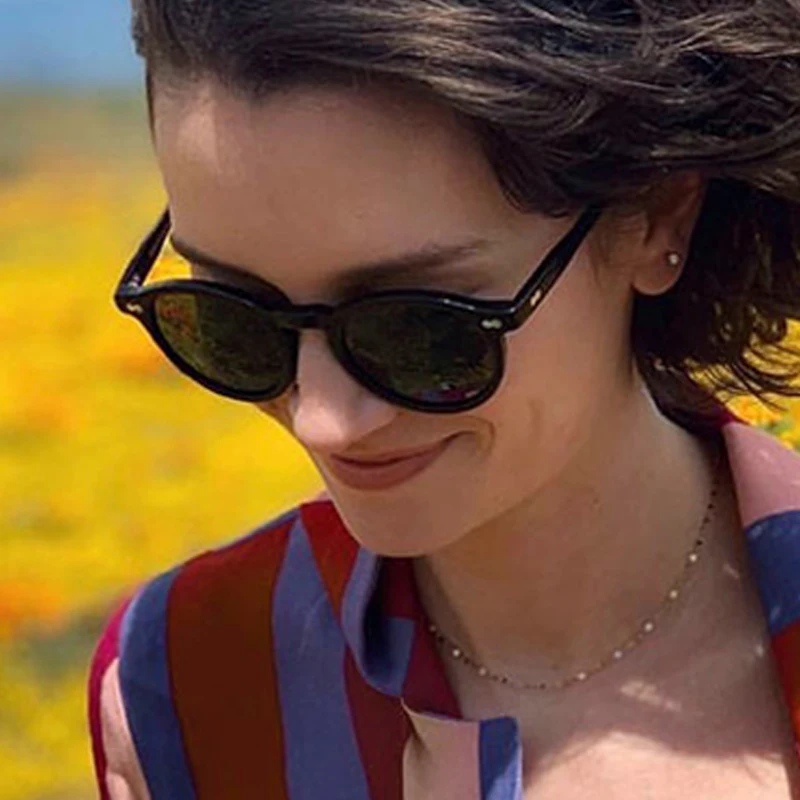 レトロラウンドサングラス女性男性ブランドデザイナーヴィンテージサングラス女性黒屋外眼鏡 UV400 Gafas デソル
