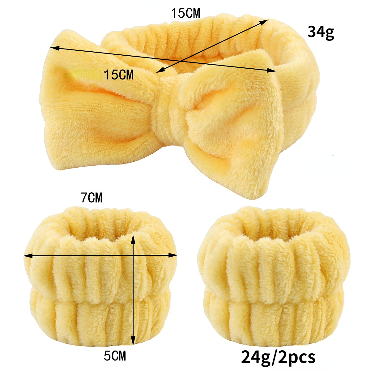Stirnbänder zum Waschen des Gesichts für Frauen, Korallen-Fleece-Haarbänder, Manschette, wasserdichte Bänder, saugfähige Armbänder, Kopfband, Haar-Accessoires-Set