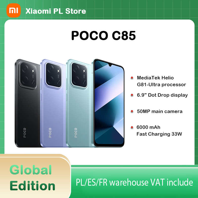 【Estreno mundial】POCO C85 Versión Global Smartphone 128/256GB Helio G81-Ultra Batería de 6000mAh Pantalla de 6,9" Cámara de 50MP 33W NFC