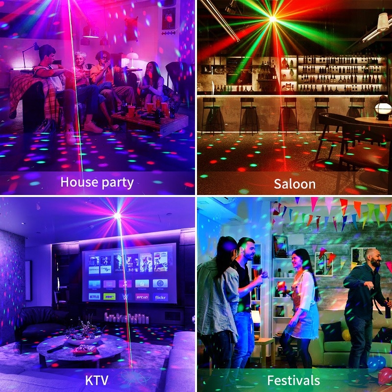 パーティーライト DJ ディスコボールライト音声制御ストロボパターンステージライト誕生日クリスマスウェディングクラブパーティーの装飾