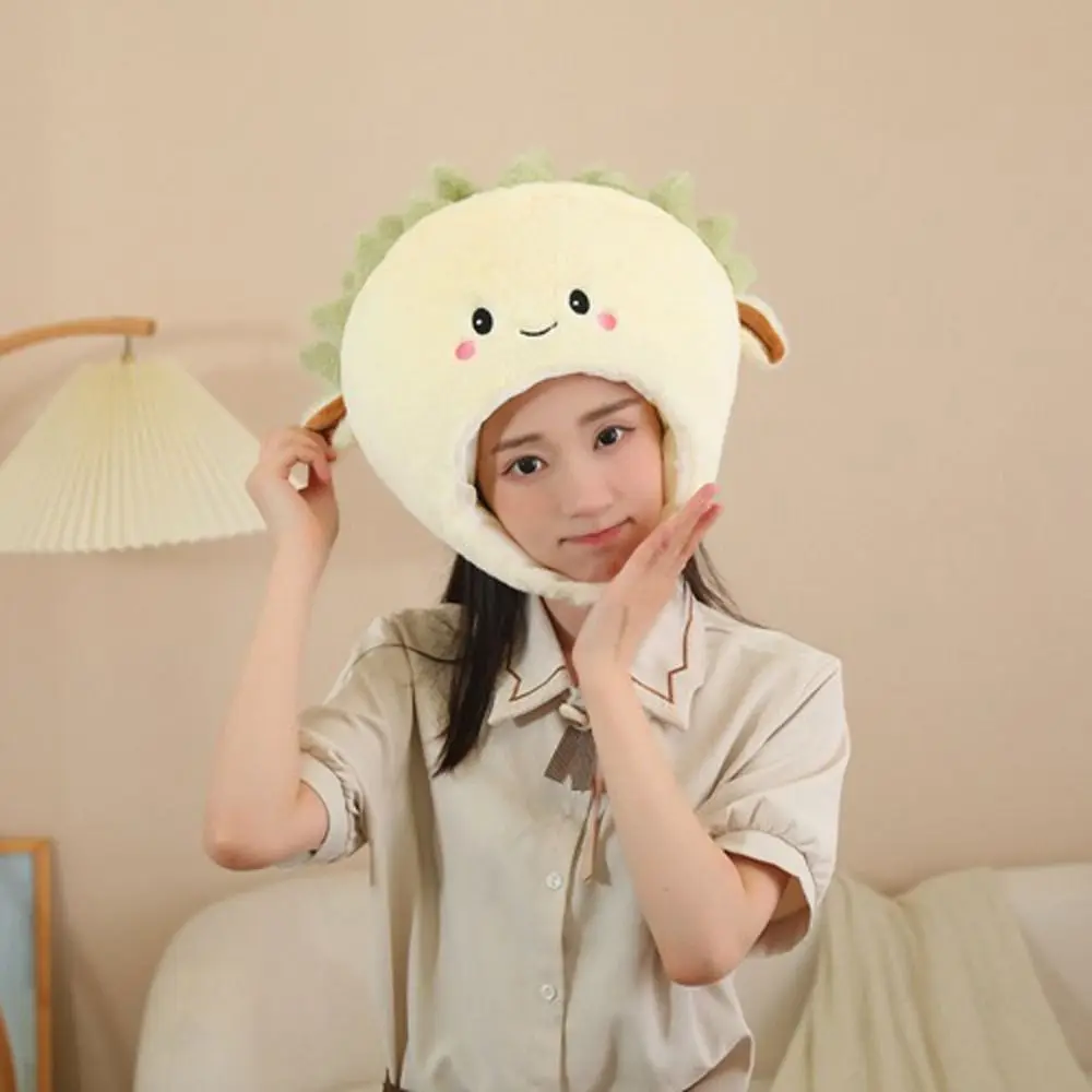 ตุ๊กตาน่ารักตุ๊กตา Plush ทุเรียนหมวกอบอุ่นหนาหมวก Plush ของเล่น Fluffy Comfort ทุเรียน Plush หมวกเด็กของขวัญ