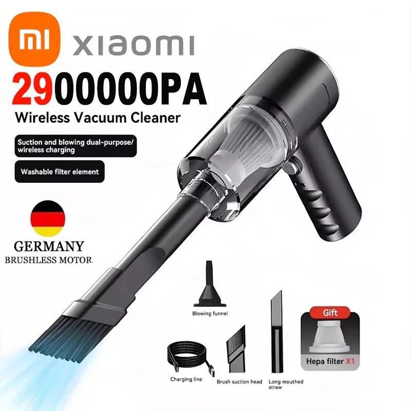 Автомобильный пылесос Xiaomi 2900000 PA, мощный 4 в 1, беспроводной пылесос с выдувным всасыванием, портативный пылесос для автомобиля