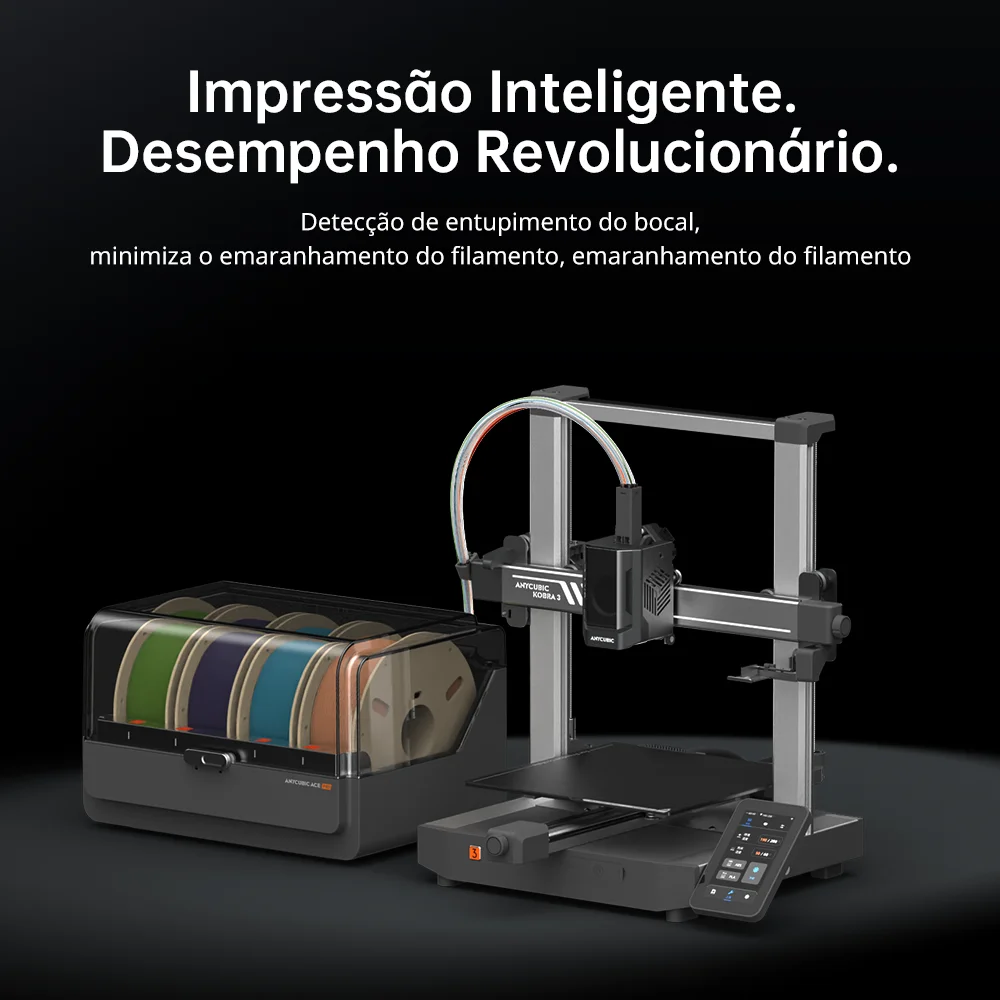 ANYCUBIC-Impressora 3D FDM Multicolorida, Combo Kobra 3, Velocidade Máxima de Impressão de 600 mms, Tamanho da Construção 250mm x 250mm x 260mm, Impressão em 4 a 8 cores
