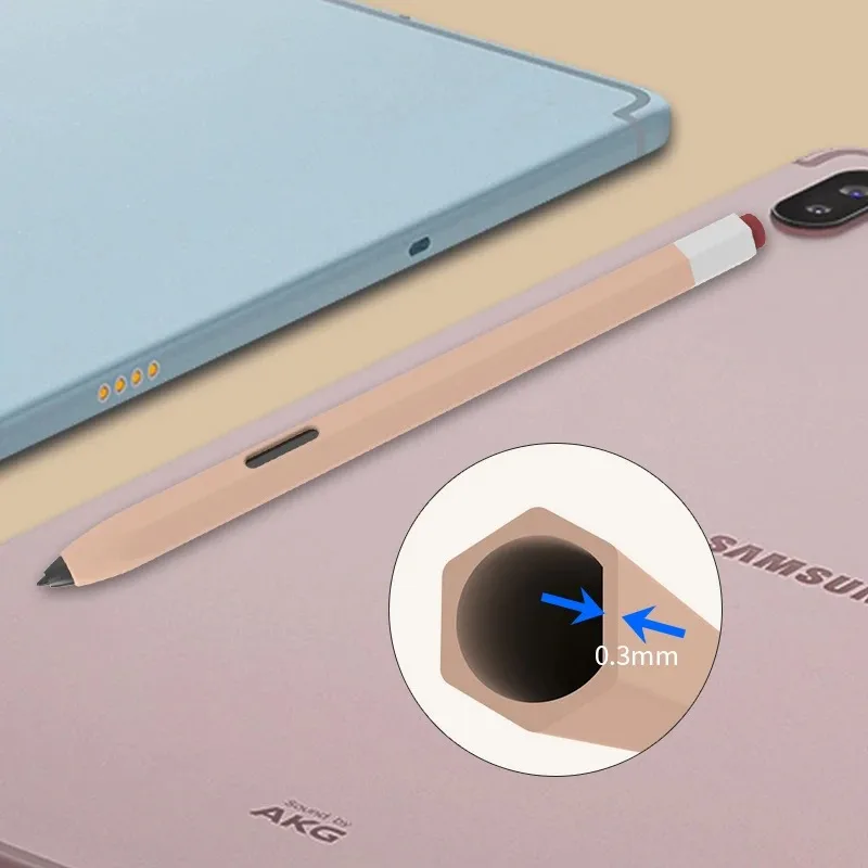 Caso de lápis de silicone tablet toque stylus caneta capa cor sólida para samsung galaxy tab s6 lite s7 fe s8 ultra s9 plus