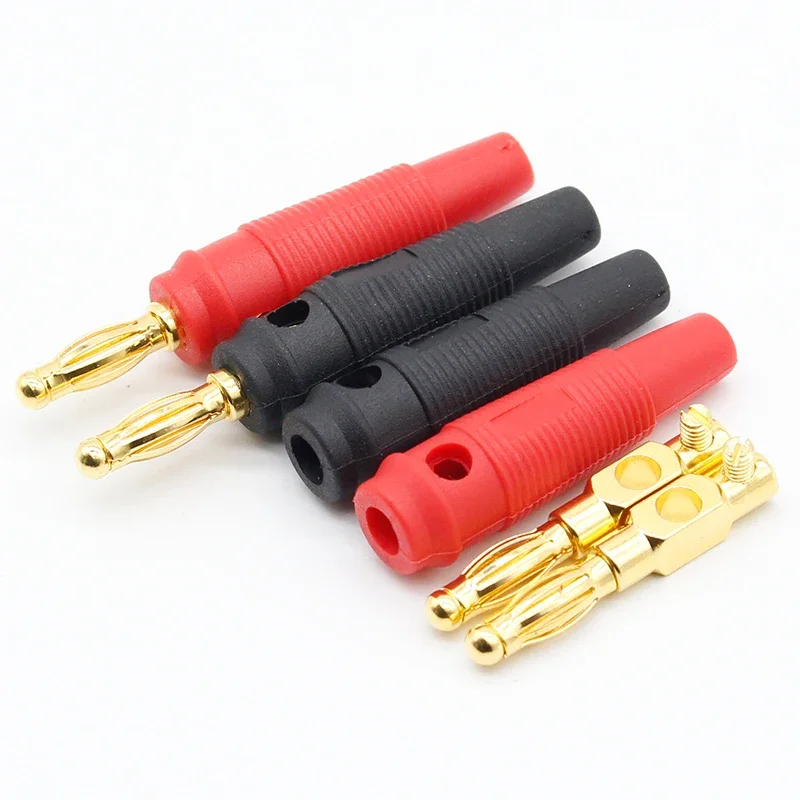 4 Mới 4Mm Phích Cắm Bằng Đồng Nguyên Chất Mạ Vàng Nhạc Cáp Loa Dây Pin Chuối Cắm Cổng Kết Nối