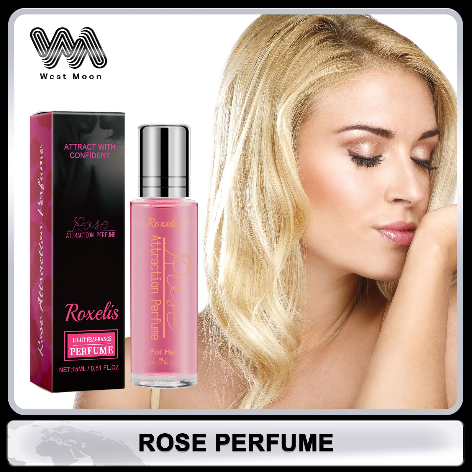 Spray de perfume rosa para mulheres glamour protable perfume de longa duração charme fresco luz fragrância não gordurosa feromônio spray presente