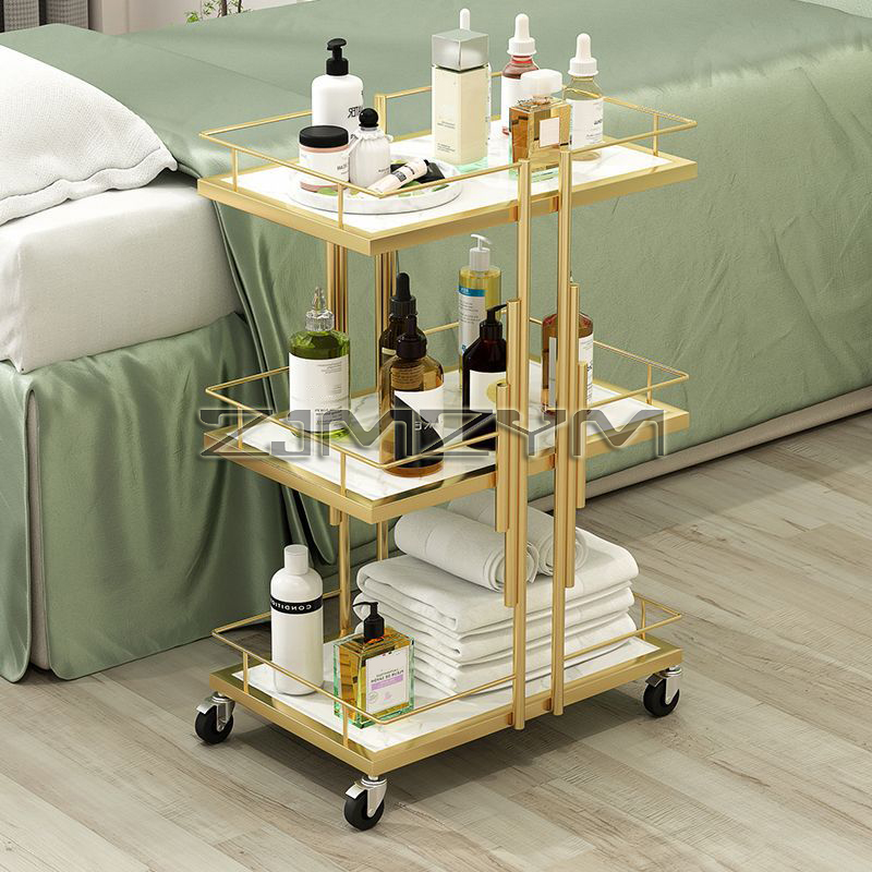 Professional Salon รถเข็น Salon เฟอร์นิเจอร์เล็บเครื่องมือมือถือรถเข็น Modern Commercial Multi-Layer Storage Beauty Cart