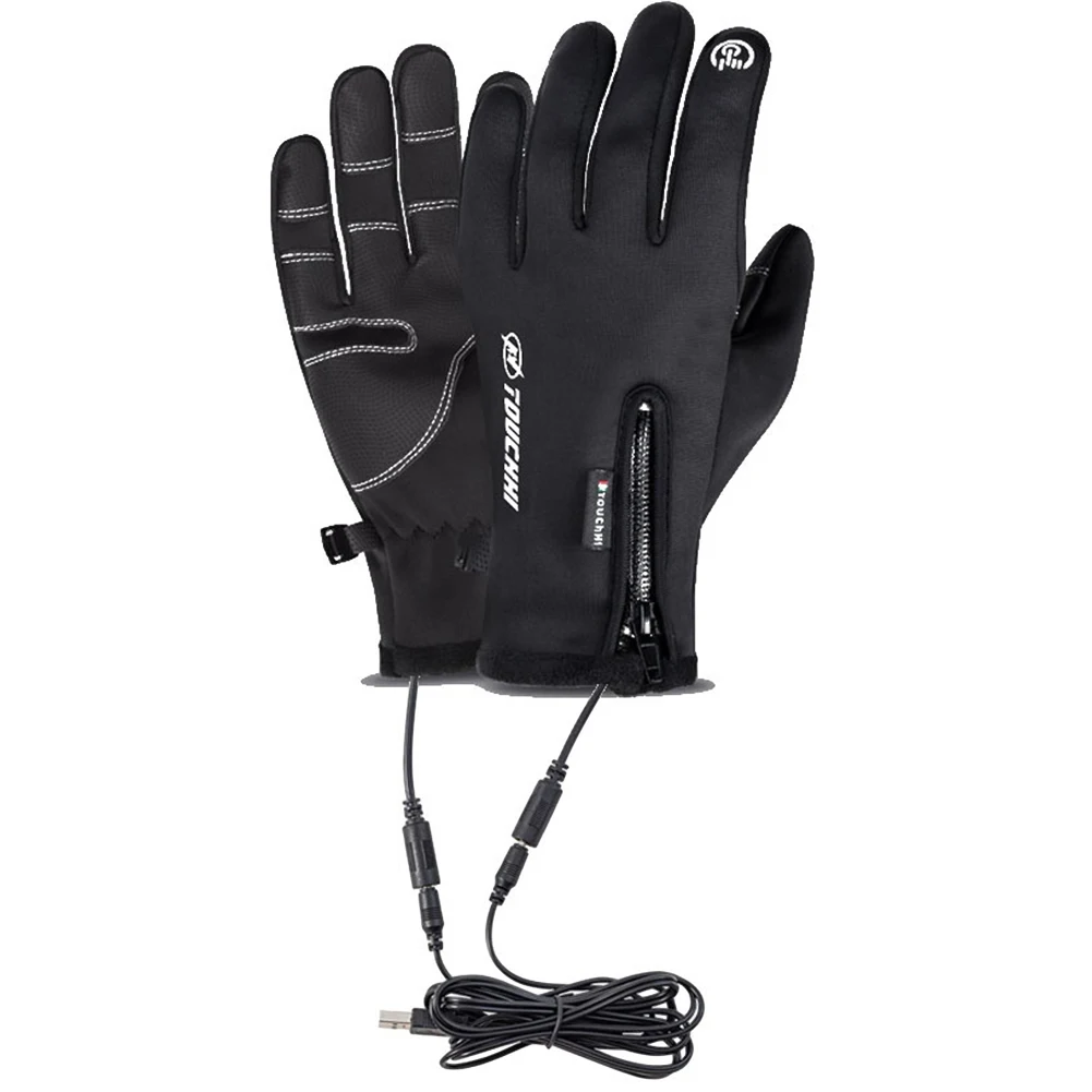 Guantes con pantalla táctil USB, guantes calefactables para motocicleta, guantes de esquí de invierno, guantes antideslizantes para ciclismo, correr, conducir, senderismo y caminar