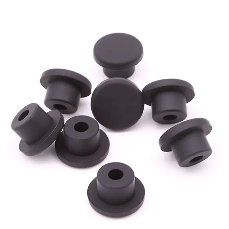 Tappi per fori in gomma siliconica nera da 6,8 mm ~ 6,3 mm Tappi terminali per tubi Inserti per tubi Tappi antipolvere