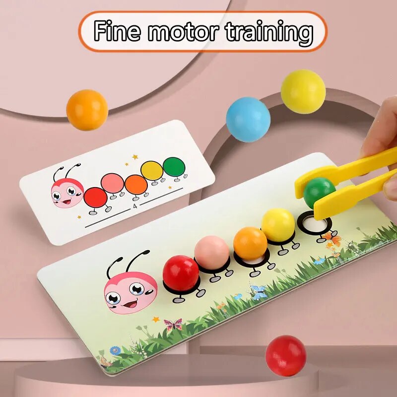 Clip Perline Giocattoli Ordinamento dei colori Giocattolo Montessori Giocattoli educativi per l'apprendimento in età prescolare Regali Giocattolo per abilità motorie fini per bambini in età prescolare