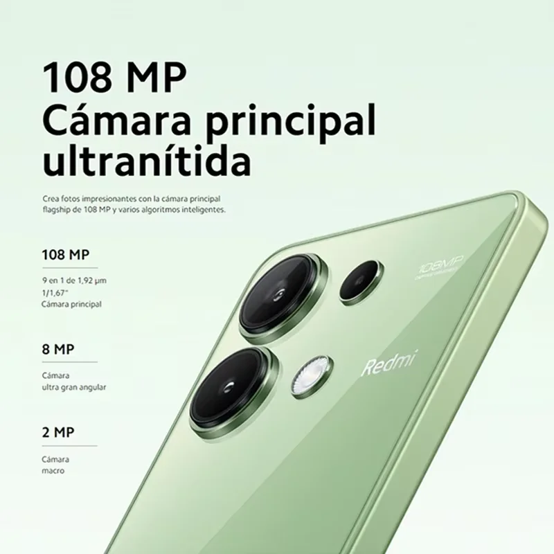 Xiaomi-Redmi Note 13 Smartphone 4G, 8 GB, 256 GB, Câmera 5000mAh, 108 MP AMOLED, 6.67 com carregador, não suporta, NFC, Versão Global