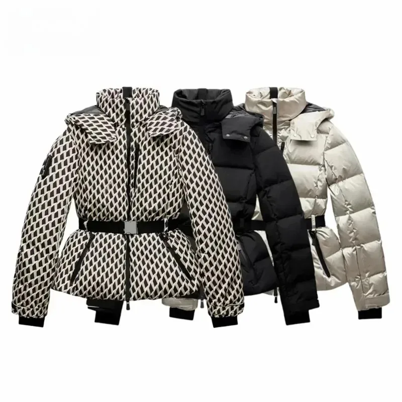 Veste à capuche en coton pour femmes, nouvelle mode, taille avec ceinture, pour les déplacements, chaude, coupe-vent, plus confortable à porter, 2025
