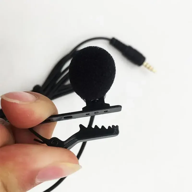 Teaching 1.5m Mini Lavalier Microphone Type C Metal Clip Lapel Mic 3.5mm Condenser Microphone For PC laptop SmartPhone Conferenc