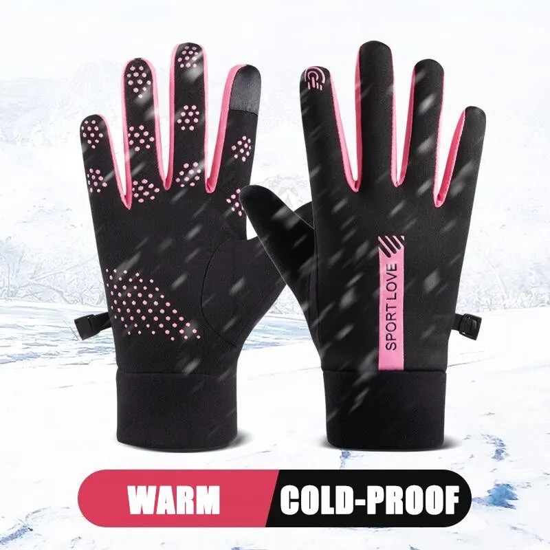 Guanti caldi per sport autunnali e invernali da donna Guanti da ciclismo impermeabili e antiscivolo Guanti da attività all'aperto resistenti al vento e al freddo