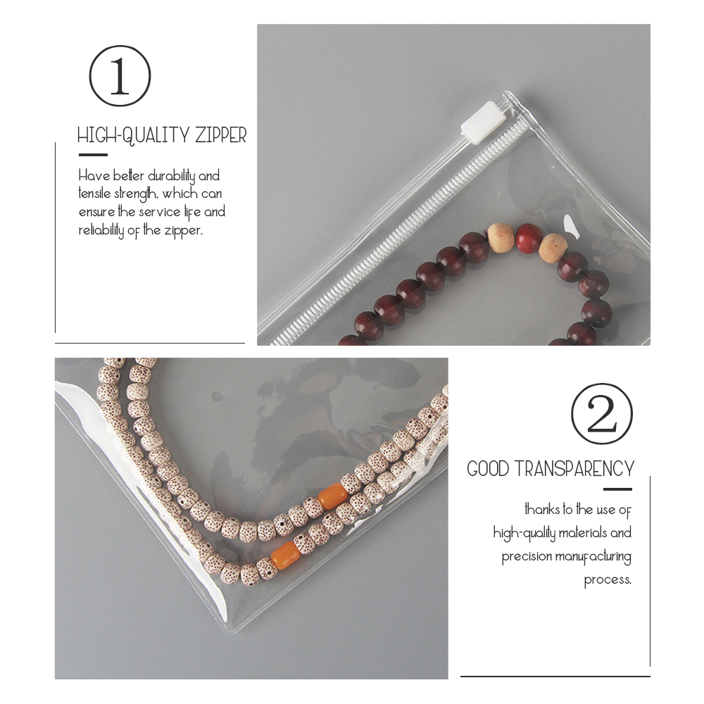 10/20 pçs saco com zíper jóias plástico pvc transparente pulseira colar brincos saco de presente de armazenamento para embalagens de pequenas empresas