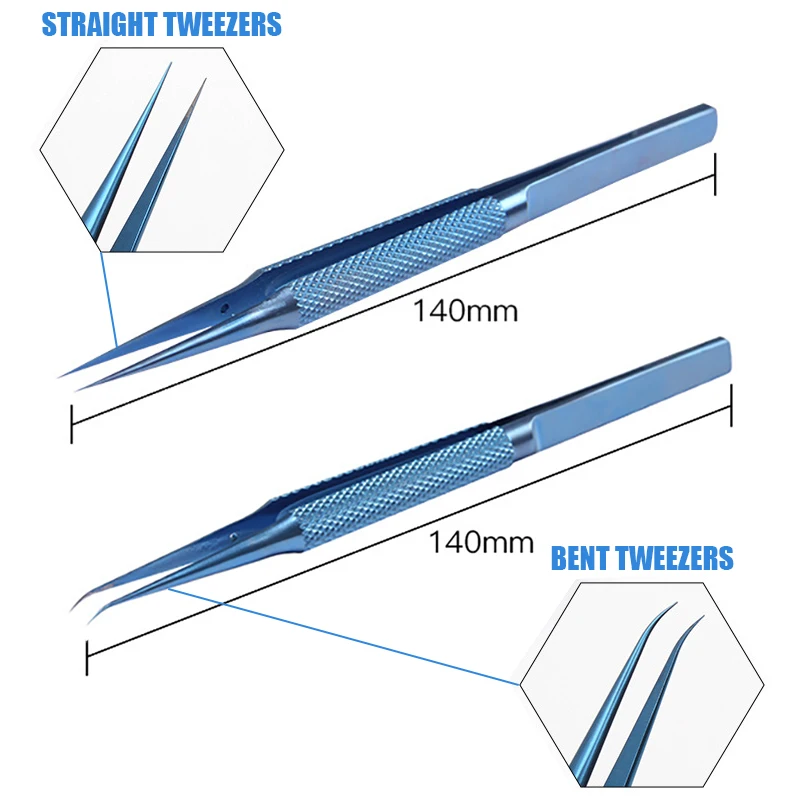 Precision Titanium Alloy แหนบซ่อมมืออาชีพลายนิ้วมือ Fly Line โทรศัพท์เมนบอร์ด Antimagnetic Electronics Forceps