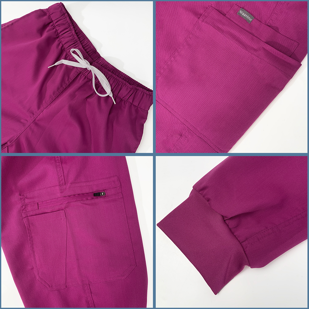 Mulheres esfrega enfermeira acessórios uniforme médico unisex fino ajuste conforto clínico feminino sala de operação uniforme de trabalho jogger terno