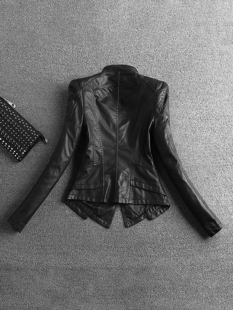 Lautaro Frühling Herbst Kurze Schwarz Licht Weiche Kunstleder Biker Jacken für Frauen Lange Sleeve Zipper Luxus Designer Mode