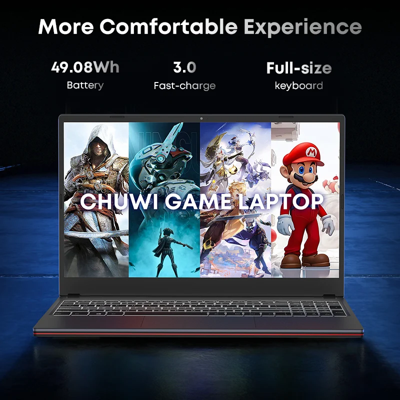 Ноутбук CHUWI CoreBook XPro Core i5-1235U/12450H, 10/8 ядер, игровой ноутбук, 15,6-дюймовый FHD-экран, 16 ГБ ОЗУ, 512 ГБ SSD, металлический корпус, ноутбук