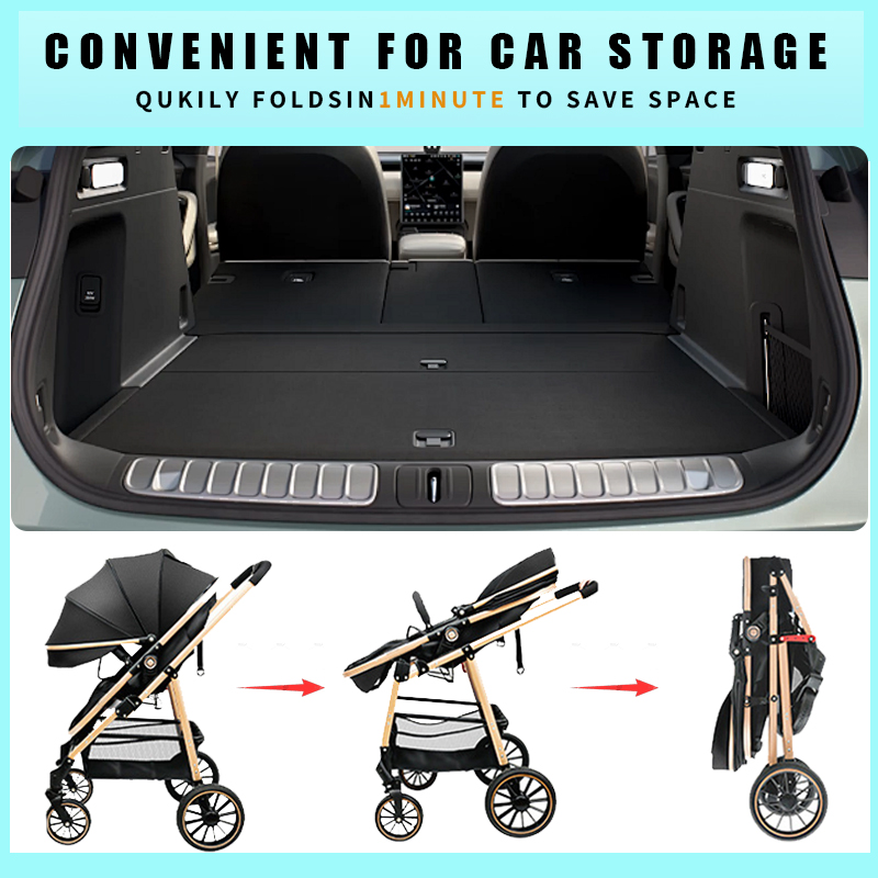 3 1 luxury stroller for baby, new, Portable, Travelling, foldable, aluminum frame, newborn