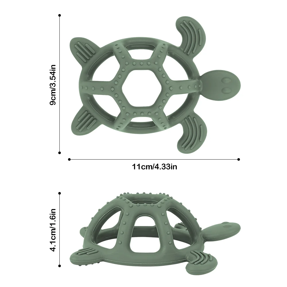 1pc Baby Silicone Teether Rodent Cartoon Animals Food Grade Silicone Turtle DIY Teething Toys For Teeth Rod Teethers Gift